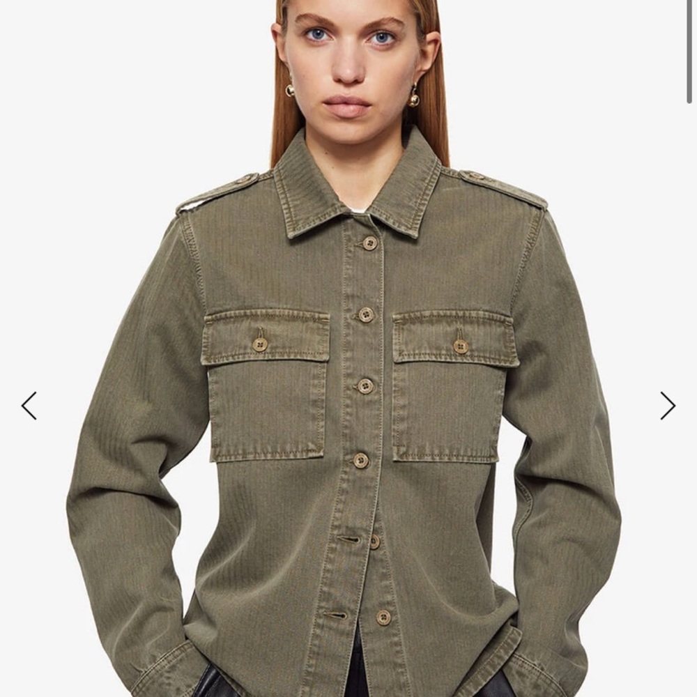 Anine Bing Olive Green Utility Shirt